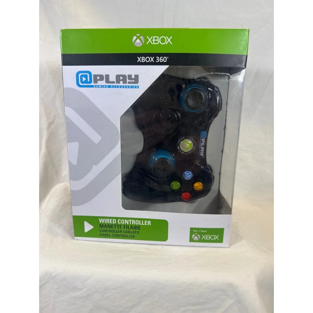 @Play Xbox 360 Wired Controller Smoke Black Translucent Microsoft Licensed NEW